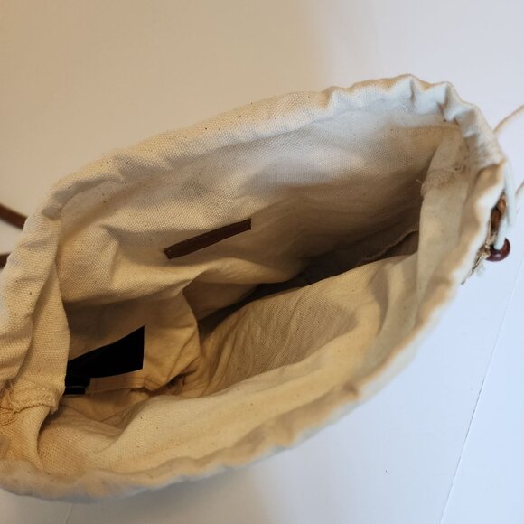 Woven Stripe Crossbody Bag With Drawstring Lining & Top Handle - Picture 5 of 14